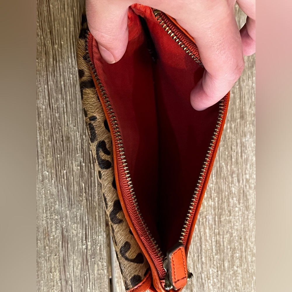 Fossil Animal Print Wallet with Orange Accents - Picture 4 of 4